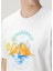 Beyaz Logo Baskılı Organik Pamuk T-Shirt 3