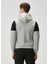 Gri Siyah Kapüşonlu Logolu Sweatshirt 4