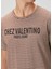 Bej Kahverengi Çizgi Desenli T-Shirt 5