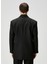 Relaxed Fit Siyah Çizgi Desenli Ceket 4