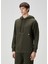Mega Zip Haki Kapüşonlu Sweatshirt 3