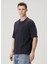 Lacivert Logolu Organik Pamuk T-Shirt 3