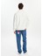 Beyaz Polo Yaka Erkek Sweatshirt 4