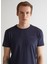 Lacivert Slim Fit Bisiklet Yaka Kısa Kollu Erkek T-Shirt 4