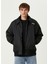 Oversize Siyah Erkek Bomber Ceket 1