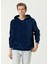 MB Lacivert Oversize Kapüşonlu Kadife Sweatshirt 1