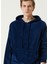 MB Lacivert Oversize Kapüşonlu Kadife Sweatshirt 3
