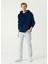 MB Lacivert Oversize Kapüşonlu Kadife Sweatshirt 5