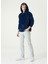MB Lacivert Oversize Kapüşonlu Kadife Sweatshirt 6