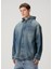 Açık Mavi Kapüşonlu Denim Ceket 1