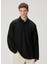 Siyah Polo Yaka Sweatshirt 1