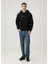 Siyah Kapüşonlu Logo Baskılı Sweatshirt 2