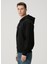 Siyah Kapüşonlu Logo Baskılı Sweatshirt 3