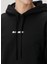 Siyah Kapüşonlu Logo Baskılı Sweatshirt 5