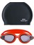 Yetişkin Yüzücü Gözlüğü Aero GS26 Smokeredred+Bone Kırmızı ve Siyah Renkli 1