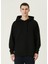 Siyah Kapüşonlu Logolu Sweatshirt 1