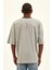 Düşük Omuzlu Gri Krom Oversize T-Shirt 3