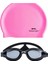 Yetişkin Yüzücü Gözlüğü Aero GS26 Siyah Pembe, Konfor ve Şeffaf Görüş 1