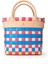 Aperlai Blue Coral Basket Bag El Yapımı Kadın Omuz Çantası 4
