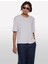 Bisiklet Yaka Gri Kadın T-Shirt 3UTFL107C 2