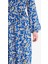 Regular Fit Bisiklet Yaka Desenli Kuşaklı Uzun Kollu Maxi Elbise D9835AX25SM 4