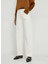 Yüksek Bel Düz Paça Regular Straight Krem Kadın Denim Pantolon PL204598WI58 2