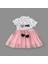 1-2-3 Yaş Payetli Kalp Me Baskılı Kız Bebek Elbisesi Gül Kurusu 2