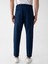 Erkek Keten Görünümlü Düz Paça Lacivert Pantolon 3