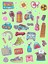 90'lar Renkli Doodle Laptop Notebook Tablet Sticker Seti 1
