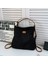 Naylon Çift Kullanımlı Omuz Sırt Çantaları Düz ​​renk Çok Fonksiyonlu Tuval Tote Torba Kova Çantası Büyük Kapasiteli Crossbody Çanta Kızlar: Siyah (Yurt Dışından) 1