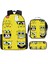 Sünger Bob Kare Pantolon Çocuk Okul Çantası Erkek ve Kadın Öğrenciler Omuz Çantası Anaokulu Sevimli Karikatür Kalem Çantası Crossbody Çanta Üç Set (Yurt Dışından) 1