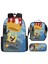Sünger Bob Kare Pantolon Çocuk Okul Çantası Erkek ve Kadın Öğrenciler Omuz Çantası Anaokulu Sevimli Karikatür Kalem Çantası Crossbody Çanta Üç Set (Yurt Dışından) 1