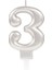 3 Rakam Mum Gümüş Renk 1