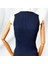 6921 Halter Yaka Boncuk Işlemeli Lacivert Bluz - 38/40 5