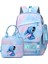 Lilo Stitch 3pcs/set Öğrenci Erkek Kız Okul Çantası Renkli Sırt Çantası Çocuklar Genç Karikatür Okul Kitap Çantası Öğle Yemeği Çantası Hediye Renk: Resim ile Aynı (Yurt Dışından) 1