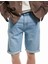 Pamuklu Katlamalı Paça Bermuda Slim Fit Denim Şort 3