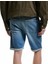 Katlamalı Paça Bermuda Slim Fit Denim Şort 3