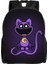 Özel Mor Gülümseyen Büyük Ağız Kedi Yaratmaları Erkek Kızlar Için Sırt Çantası Animasyonlu Oyun Okulu Kolej Seyahat Çantaları Kadın Erkek Kitap Çantası Renk: 1 (Yurt Dışından) 1