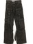 Kargo Cep Bol Wide Leg Paça Eskitme Retro Yüksek Bel Denim Jean Kadın Pantolon 001-0001951 1