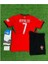 Portekiz 2024-25 Yeni Sezon Cristiano Ronaldo Iç Saha Çocuk Forması 4'lü Set (Krmz) 2