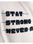 Erkek Kısa Kol Stay Strong Oversize Ekru Tişört 3
