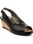 Siyah Leather Kadın Sandalet K05582032103 3