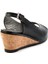Siyah Leather Kadın Sandalet K05582032103 4