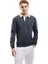 Yeni Sezon Uzun Kollu Pamuk Karışımlı Renk Kontrastlı Basic Polo Yaka Sweatshirt 1