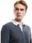 Yeni Sezon Uzun Kollu Pamuk Karışımlı Renk Kontrastlı Basic Polo Yaka Sweatshirt 2