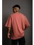 Erkek 24/1 Düz Oversize T-Shirt - Gül Kurusu 2