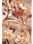 Kahverengi Flower Desen Twill Ipek Eşarp 2