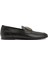 Siyah Logo Detaylı Erkek Deri Loafer 5