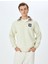 Yeni Sezon Baskılı Pamuk Karışımlı Yaka Detaylı Şardonlu Yarım Fermuarlı Sweatshirt 3