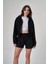 Kadın Fermuarlı Siyah Sweatshirt 1529109-SİYAH 5